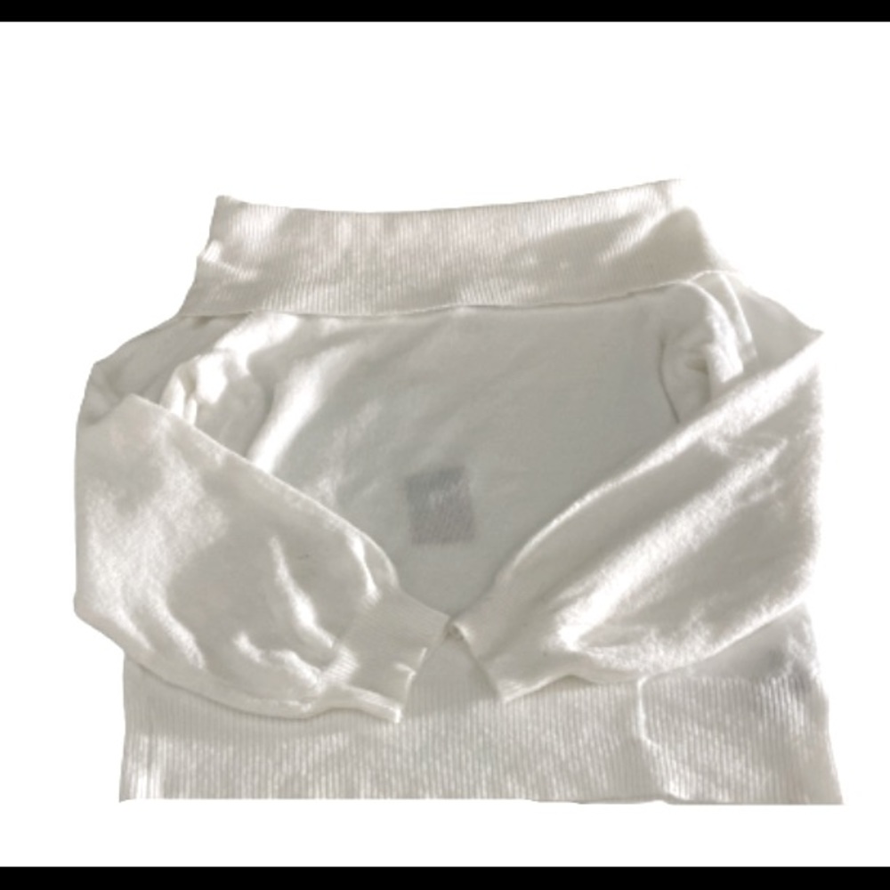 2X Off Shoulder Long Sleeve White Shirt